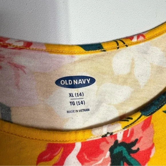 Old Navy Pink and Orange Sundress Casual 3/4 Sleeve - Picture 2 of 2